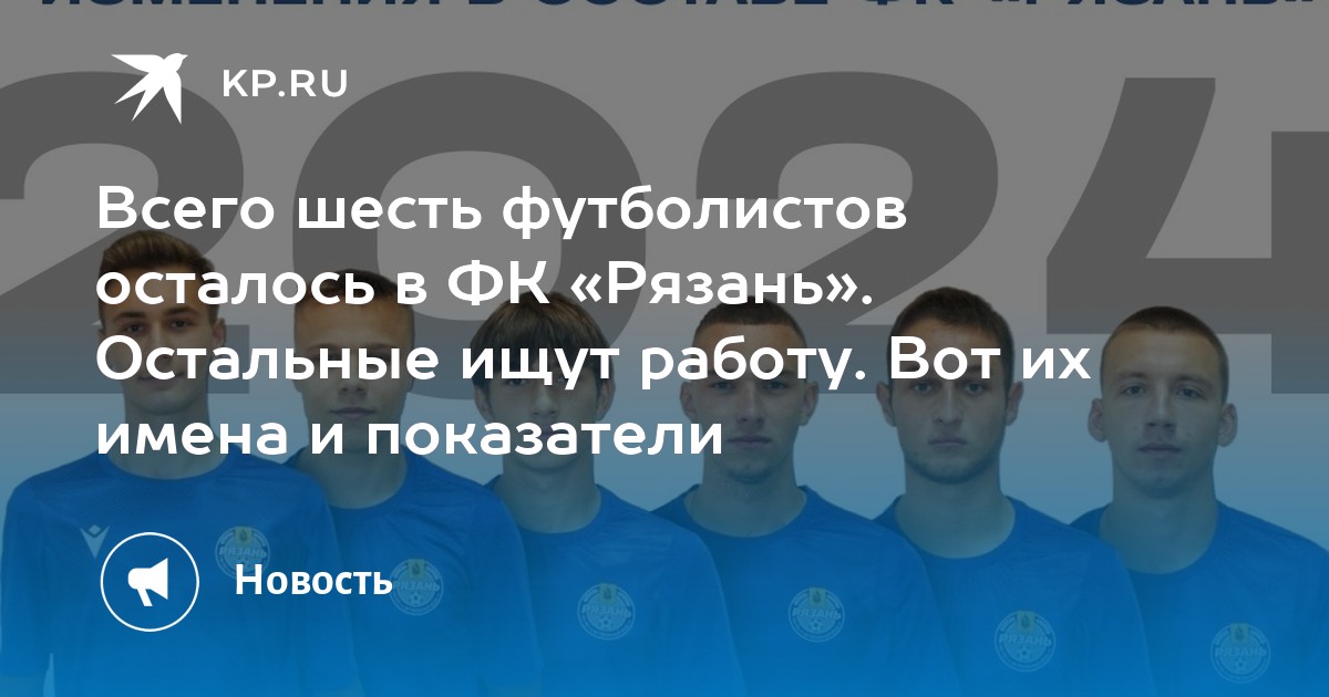 Всего шесть футболистов осталось в ФК «Рязань» Остальные ищут работу