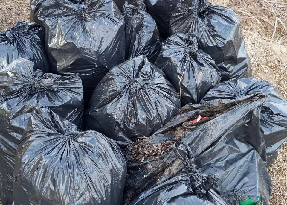 На обочинах дорог от Каланчака до Бабеновки Второй провели санитарную уборку. ФОТО: министерство транспорта Херсонской области