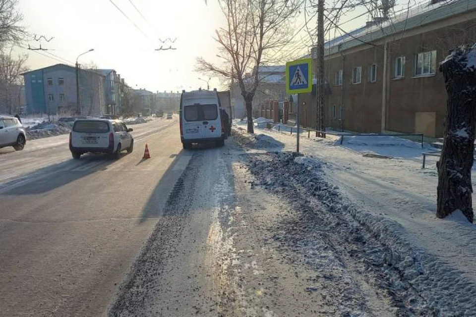 Водитель иномарки сбил на пешеходном переходе пенсионерку в Братске. Фото: ГИБДД Братска
