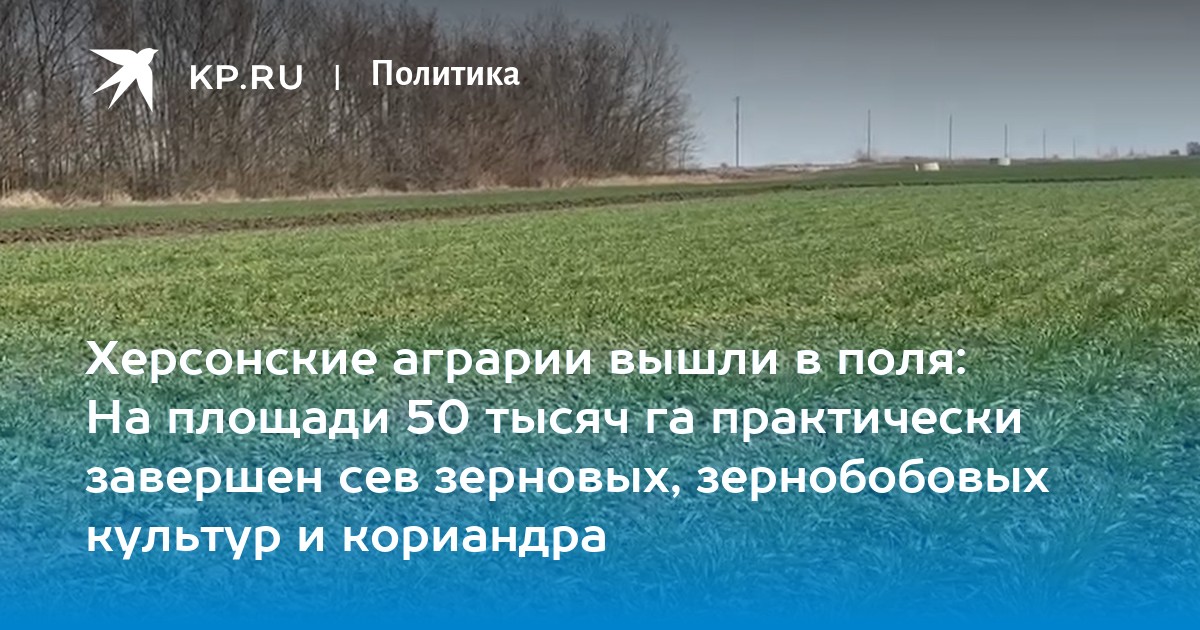 Херсонские аграрии вышли в поля: На площади 50 тысяч га практически ...