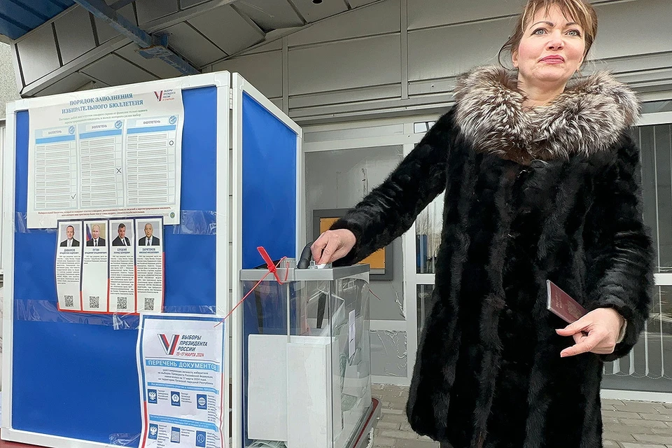 На избирательном участке в Северодонецке.