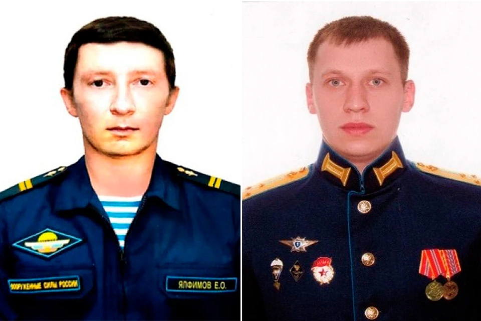 Гвардии младший сержант Евгений Ялфимов и гвардии старший лейтенант Василий Рекун