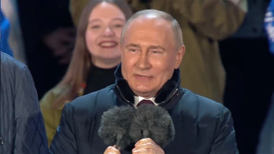 Путин поздравил россиян с годовщиной воссоединения Крыма и Севастополя с Россией Фото: скриншот из видео