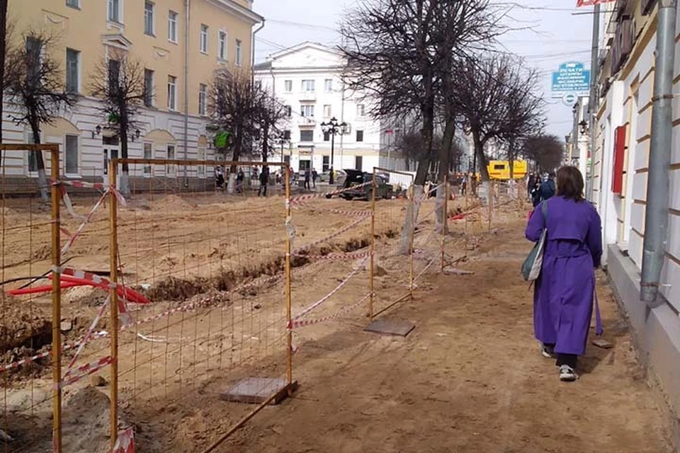 В Твери начался второй этап благоустройства улицы Трехсвятской