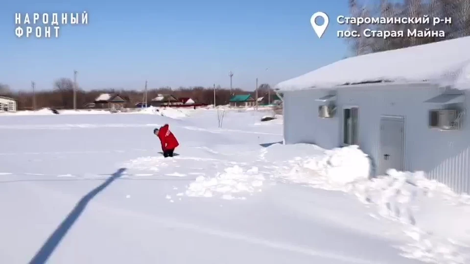 В Старой Майне Ульяновской области так и не достроили спортивный манеж | ФОТО: скриншот с видео