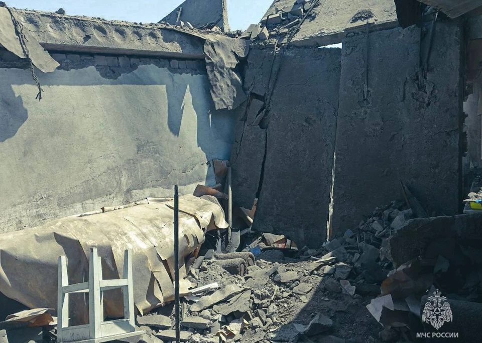 Боевики ВСУ 11 апреля нанесли террористический удар по селу Раздольное. ФОТО: ГУ МЧС России по Херсонской области