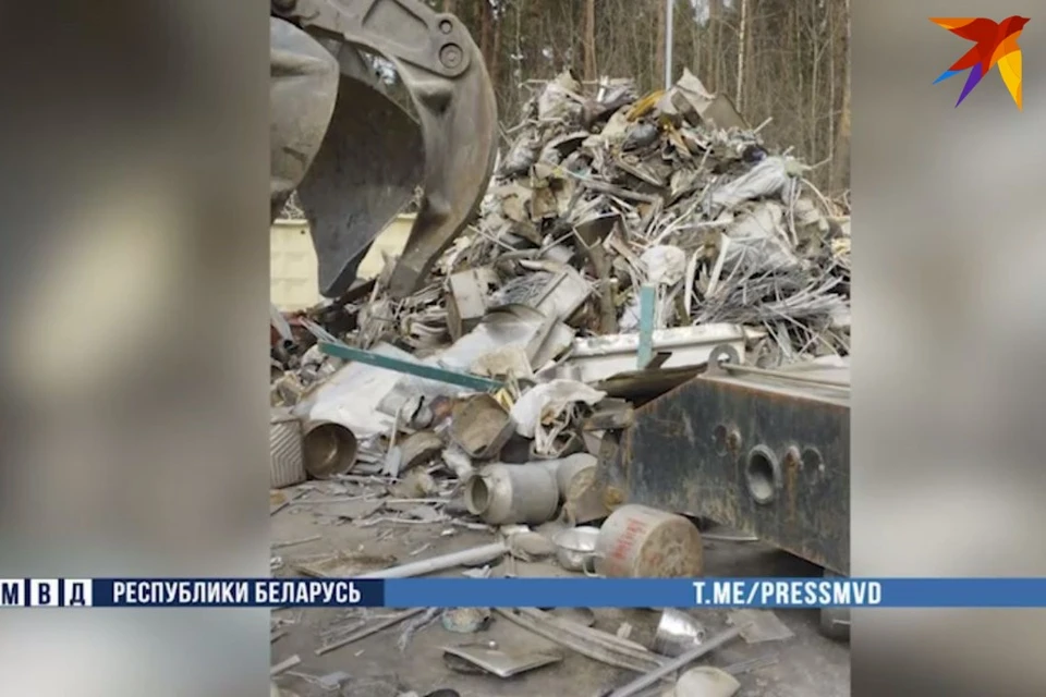 28 тонн лома цветного металла лидчанин пытался вывезти без документов в Россию. Фото: стоп-кадр видео МВД Беларуси