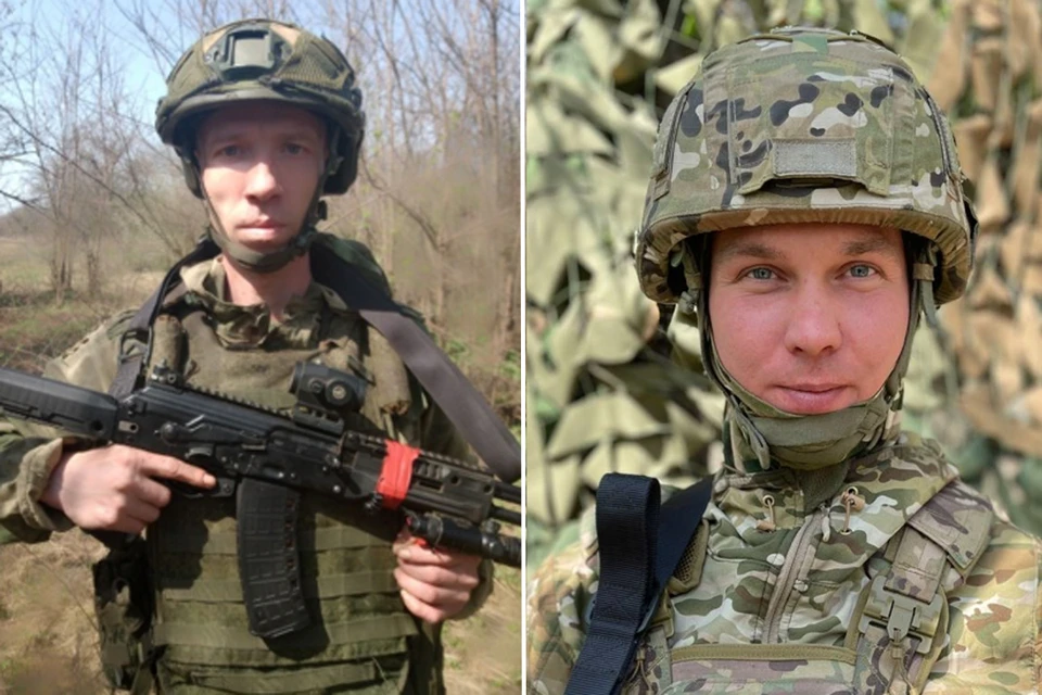 Ефрейтор Владимир Шустов и лейтенант Андрей Комаров