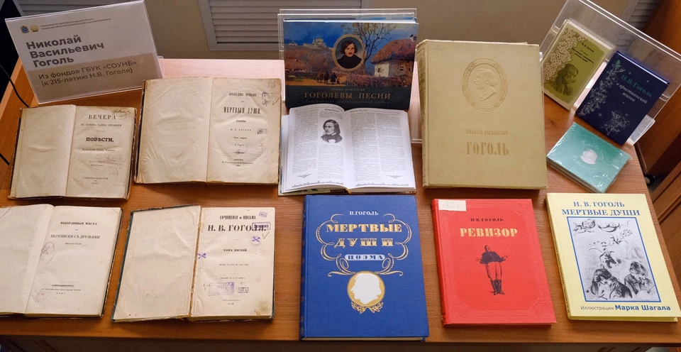 Также на выставке представлена литература, посвященная жизни и творчеству классика русской литературы. Фото: СОУНБ