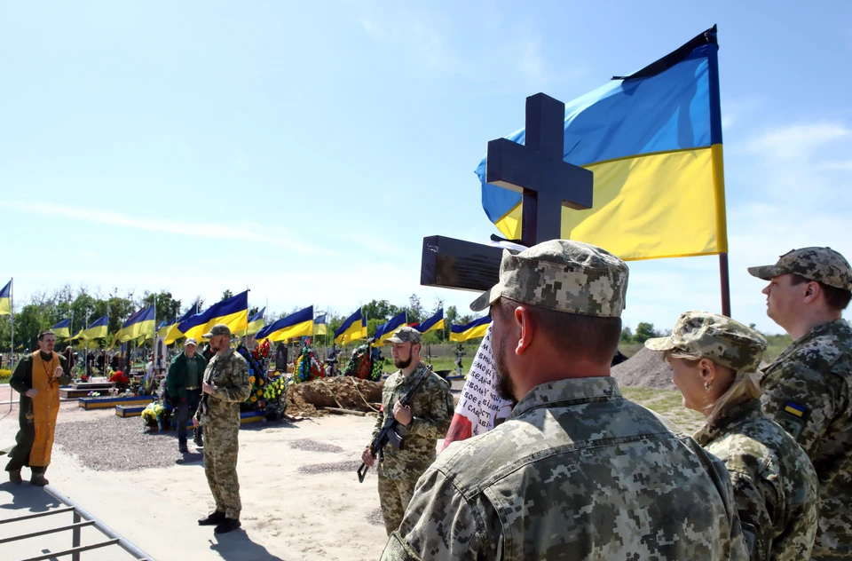 Похороны солдата ВСУ в Киевской области.
