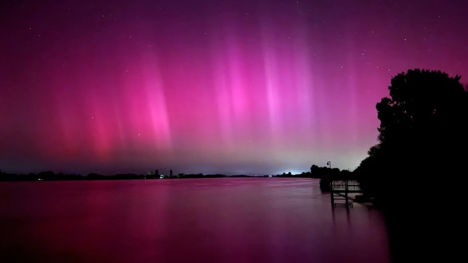 Северное сияние над южной Астраханью, село Самосделка Камызякского района ФОТО: Евгений Поликарпов