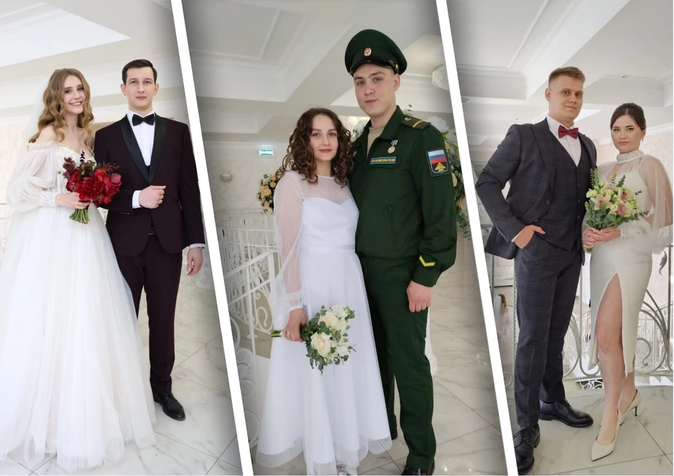 Эти счастливые пары зарегистрировали брак 16 мая во Дворце торжеств в Рязани. Фото: ГУ ЗАГС по Рязанской области.