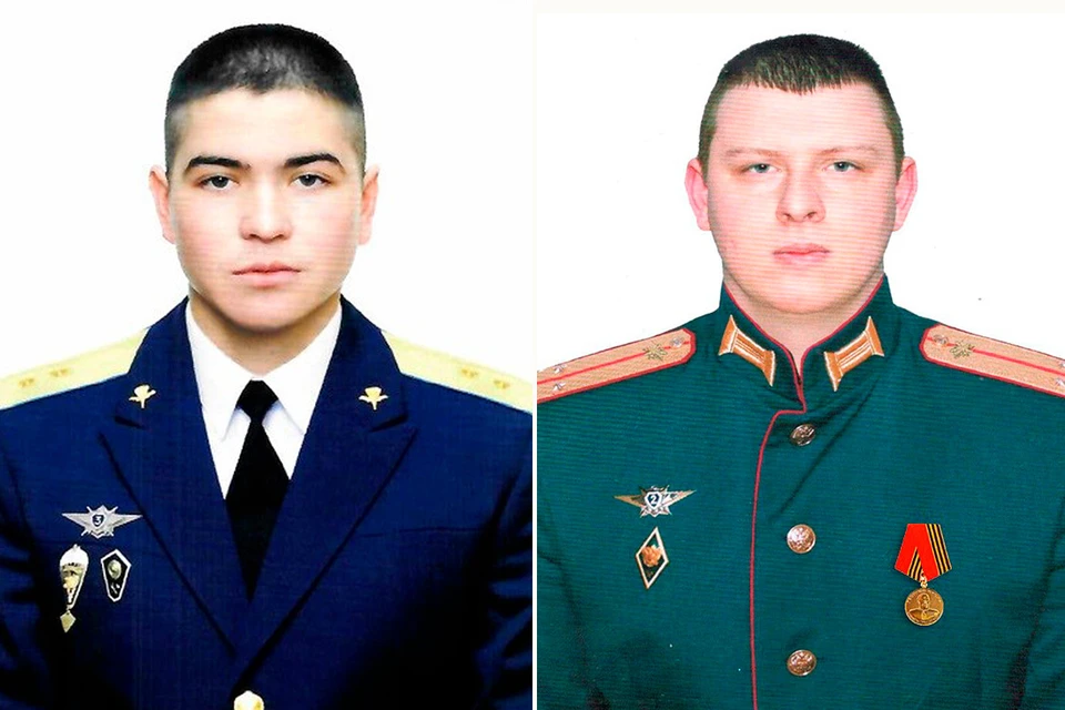 Гвардии прапорщик Виктор Бабкин и лейтенант Михаил Израилов
