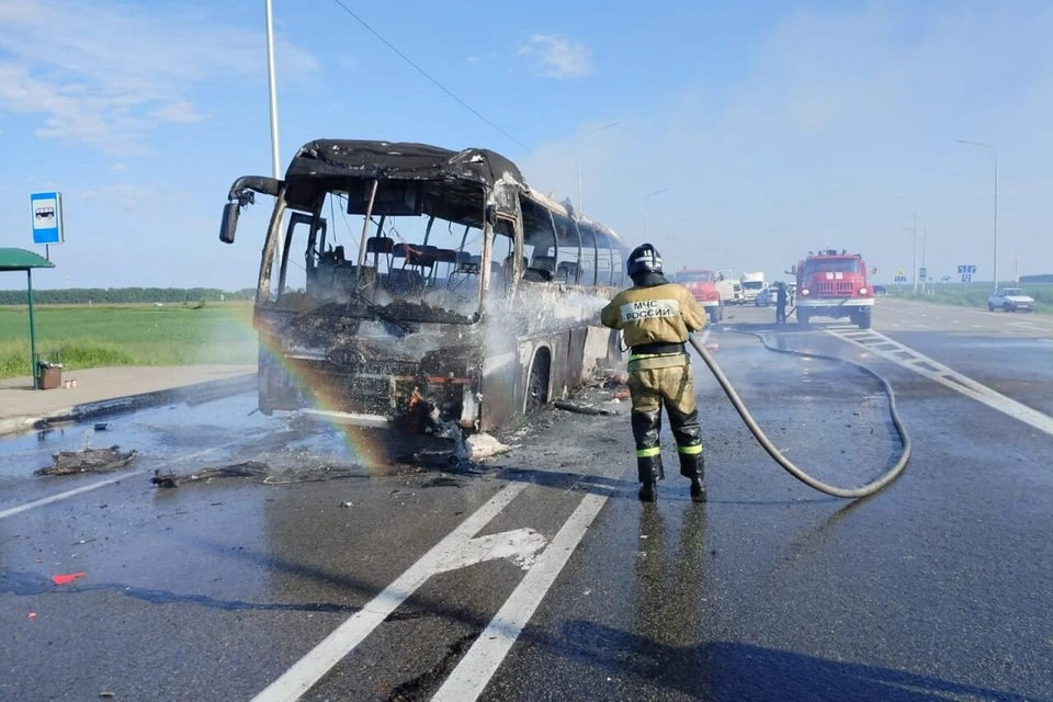 Автобус сгорел у села Буланиха