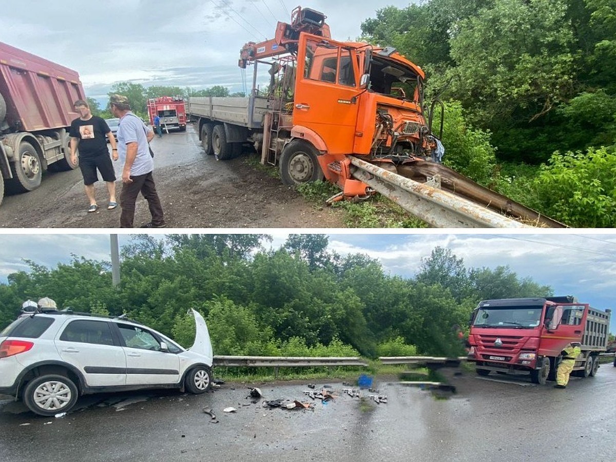 На дороге Уфа-Кабаково в массовой аварии с КамАЗом и самосвалом пострадал  83-летний водитель легковушки - KP.RU