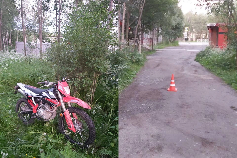 На автомобиле ДПС мотоциклиста доставили в ближайшее медицинское учреждение. Фото: ГИБДД по Мурманской области