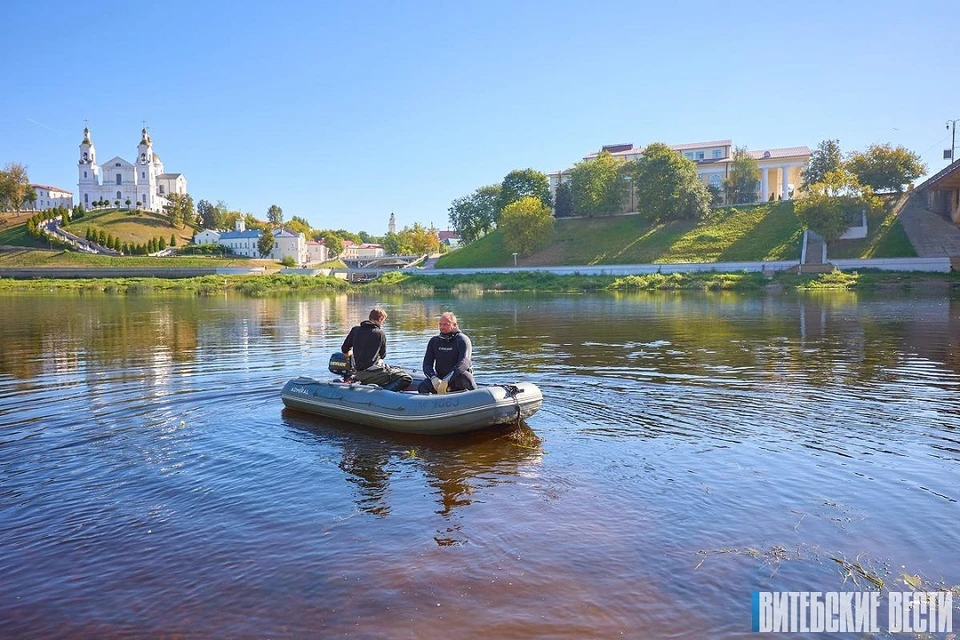 На Западной Двине в центре Витебска проходят трехдневные археологические раскопки. Фото: «Витебские Вести».
