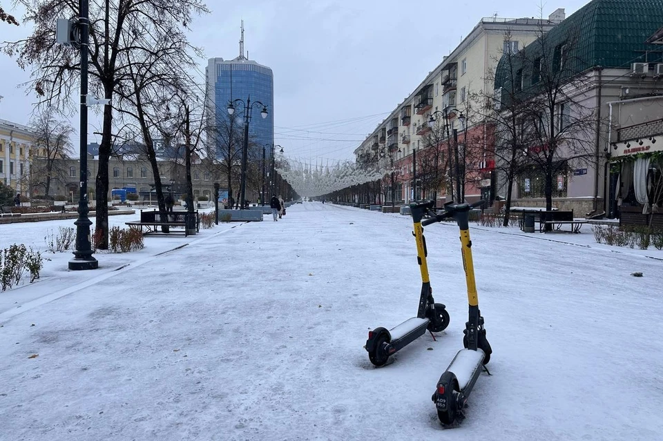 Первый снег плотно лег на землю в Челябинске