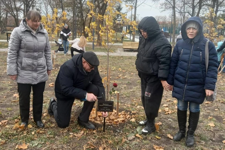 В память о бойцах, погибших на СВО, в Таганроге ухаживают за молодыми деревцами.