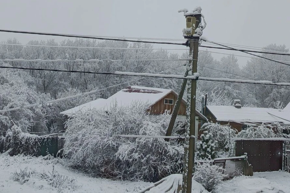 Снег в станице Калужской