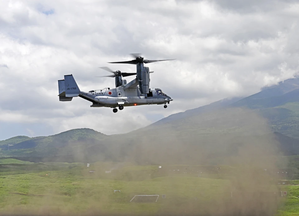 Американский конвертоплан Osprey на службе ВВС Японии.