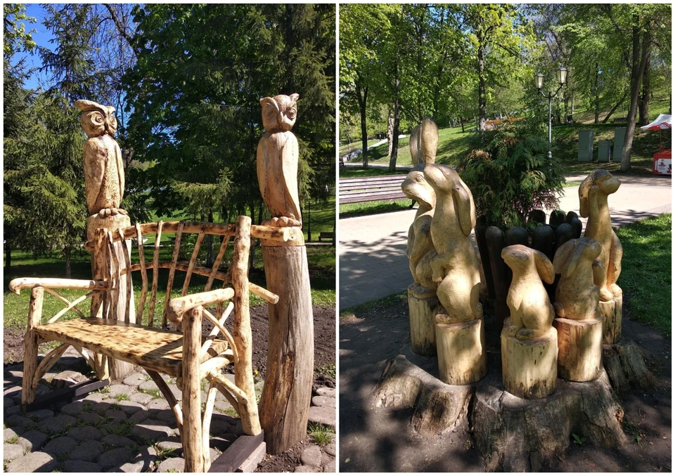 Также отремонтировали скамейку, установленную между фигурами. Фото: департамент ГХиЭ Самары