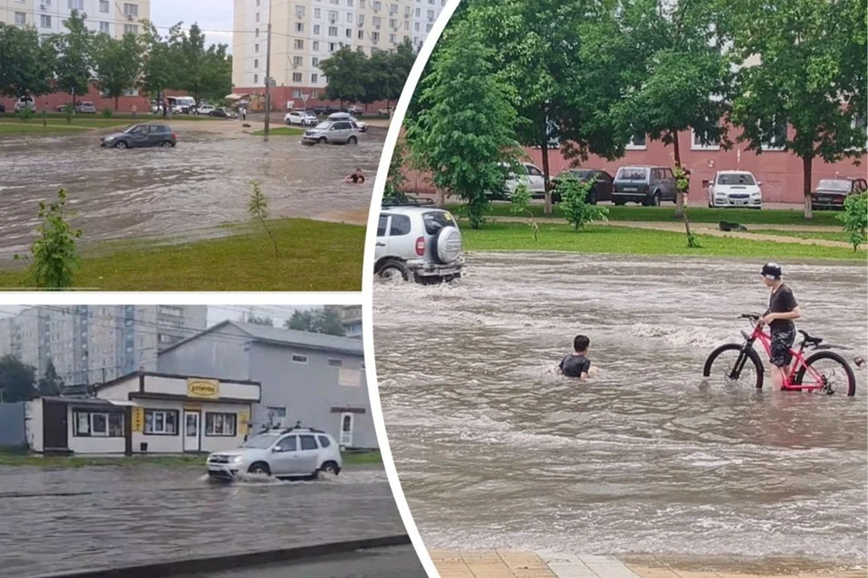 Вода затопила улицы. Фото: Ангелина ВАЙГЕЛЬ/Вадим АЛЕКСЕЕВ
