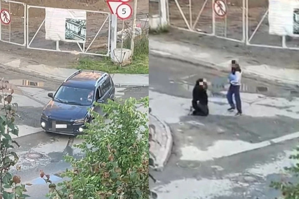 Жительница Новосибирска отказалась писать заявление на мужчину, избившего ее во дворе дома. Фото: предоставлено очевидцами