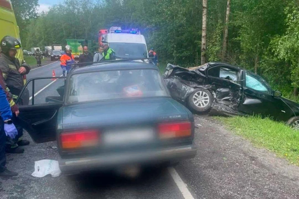 Кадр с места аварии. Фото: ГУ МВД России по Петербургу и Ленобласти