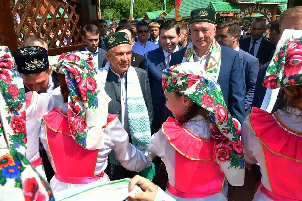 На празднике он встретился с главой Татарстана Рустамом Миннихановым. Фото: rais.tatarstan.ru