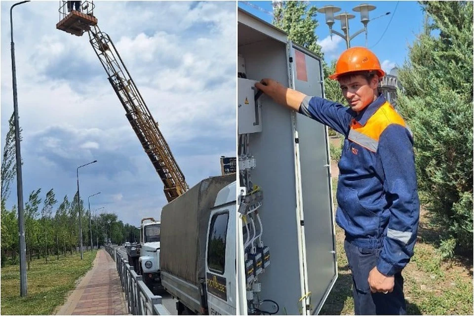 В Ростове восстанавливают уличное освещение на Левобережной. Фото: Пресс-служба городской администрации.