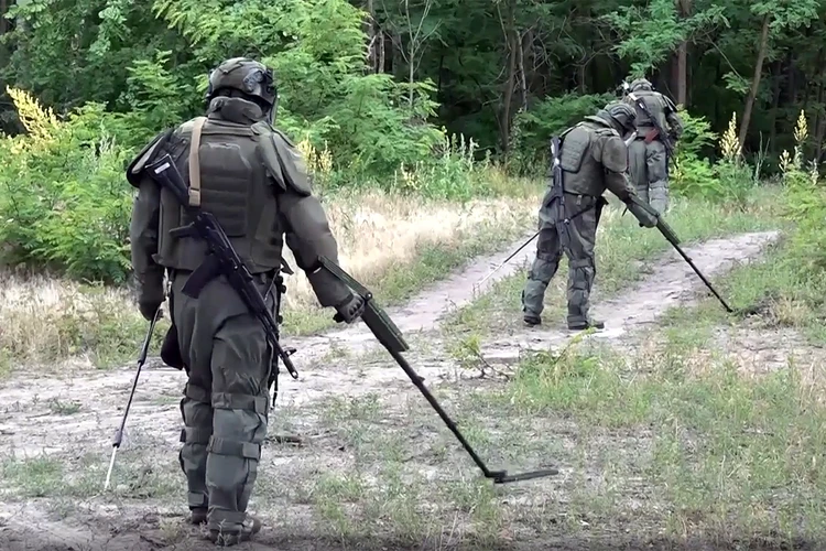 Саперы в Белгородском приграничье собирают украинские кассетные суббоеприпасы