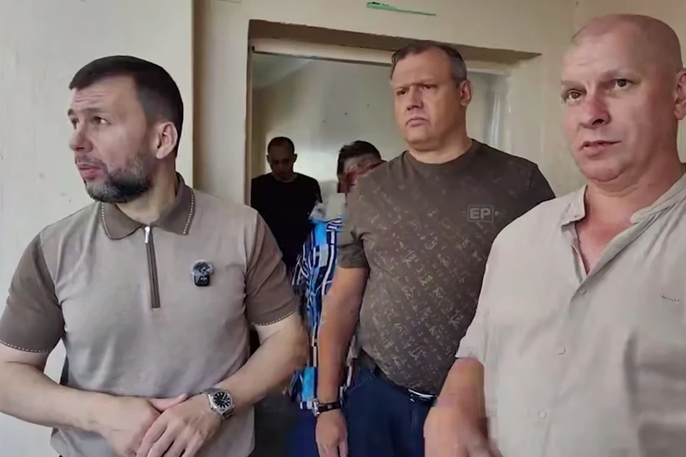 Пушилин проверил ход ремонта школы №58 в Киевском районе Донецка. Фото: ТГ/Пушилин
