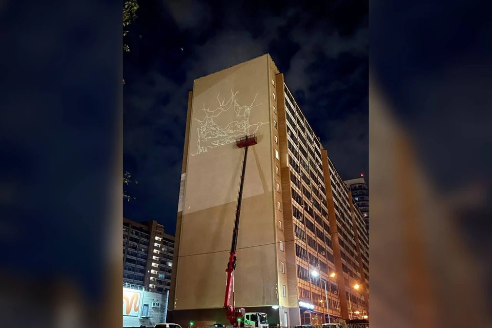 В Красноярске приступили к созданию нового мурала. Фото: Ирина Брежнева