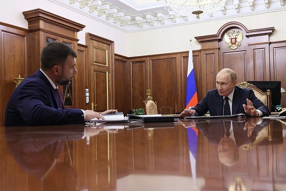 Пушилин заявил Путину о 60% потерях воды в ДНР из-за износа сетей. Фото: kremlin.ru