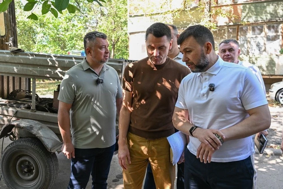 Глава ДНР Денис Пушилин побывал на месте ремонтных работ. Фото: t.me/PushilinDenis