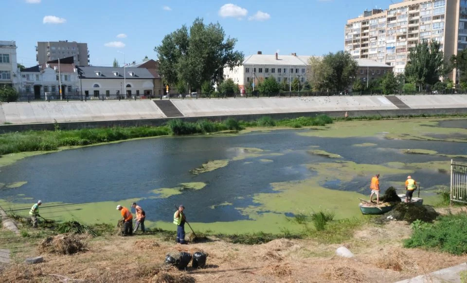 Водоросли удаляют как с воды, так и с берега