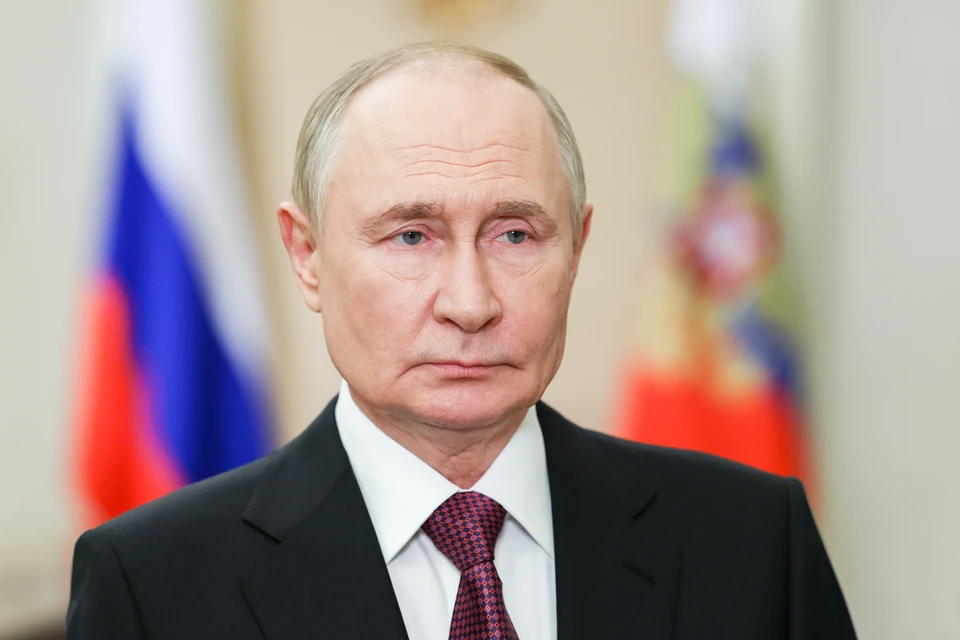 Президент РФ Владимир Путин во время обращения по случаю Дня воссоединения ДНР, ЛНР, Запорожской и Херсонской областей с Россией. Фото: Александр Казаков/пресс-служба президента РФ/ТАСС