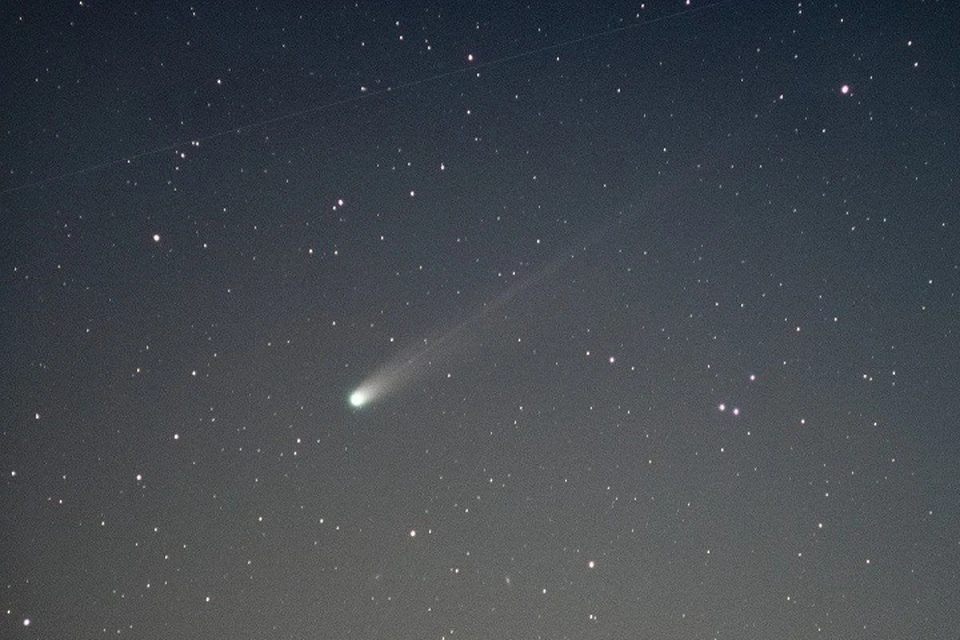 Комета не отличается сильным свечением. Фото: телеграм-канал: sakanoid