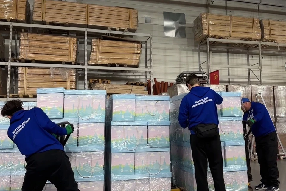 В Мариуполь из Санкт-Петербурга доставили более 500 наборов для новорожденных. Фото: МГЕР в Мариуполе