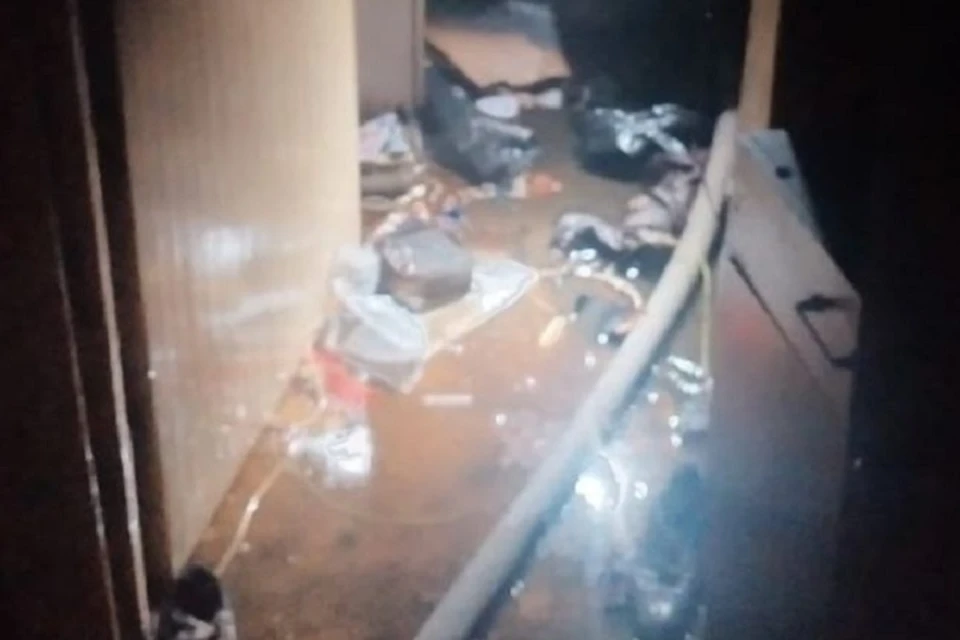 Пожарные спасли из огня двух человек.