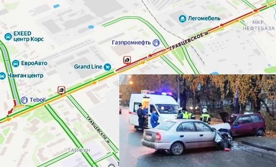 Несколько ДТП на Грабцевском шоссе вызвали пробку в Калуге.