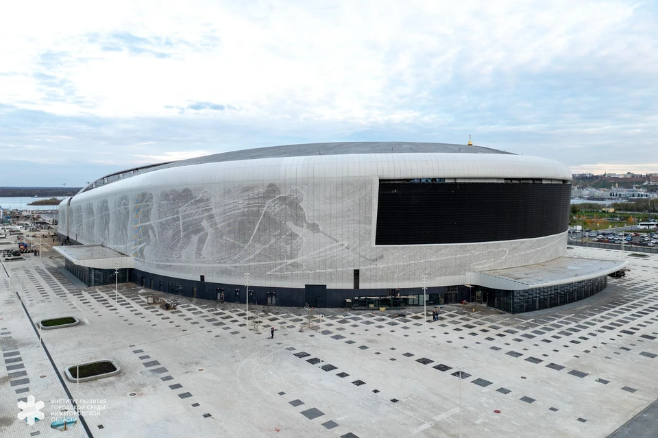 Нижегородцам показали новые фото строящегося Ледового дворца на Стрелке. Фото: ИРГСНО
