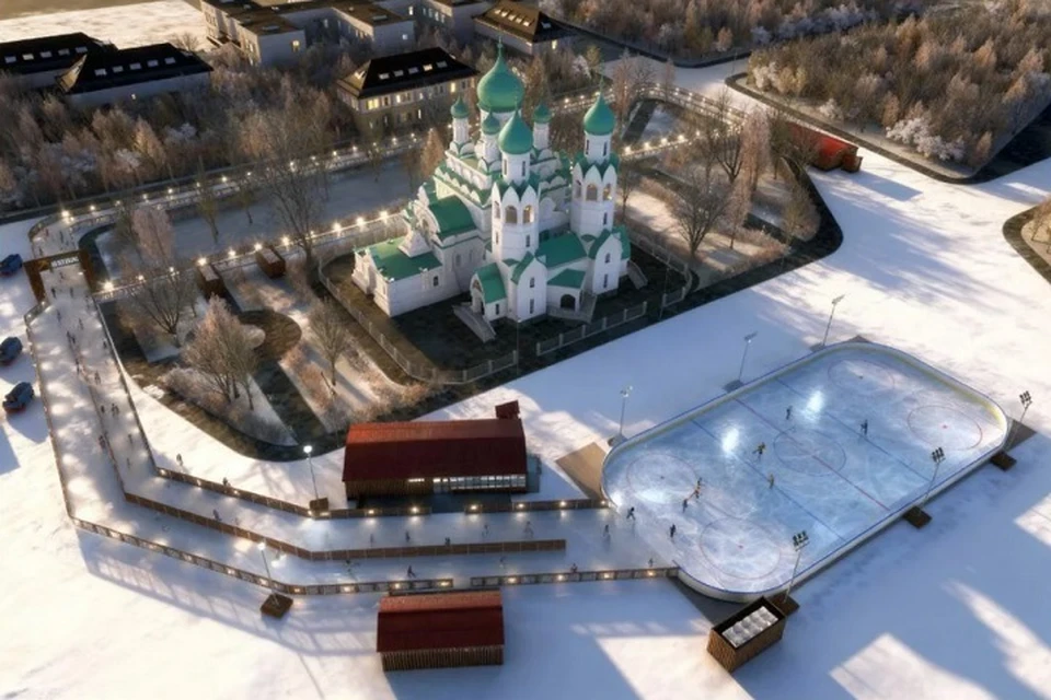 В Ярославле начали делать главный городской каток.