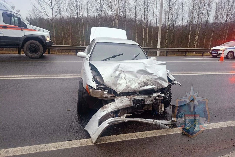 Последствия ДТП в Тосненском районе. Фото: Аварийно-спасательная служба Ленобласти