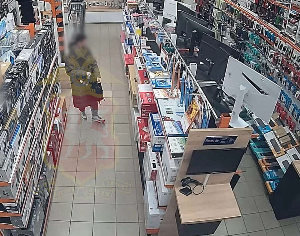 Подозреваемый воровал технику. Фото: кадр видео МВД Крым/Tg