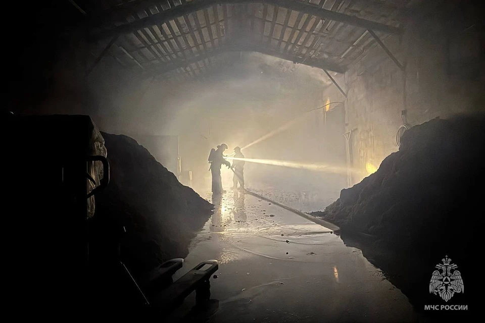 В ангаре на месте пожара. Фото: ГУ МЧС по Тверской области