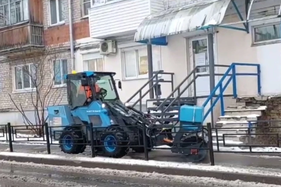 Снег выпал в Ижевске 4 ноября. Фото: скриншот видео администрации Ижевска