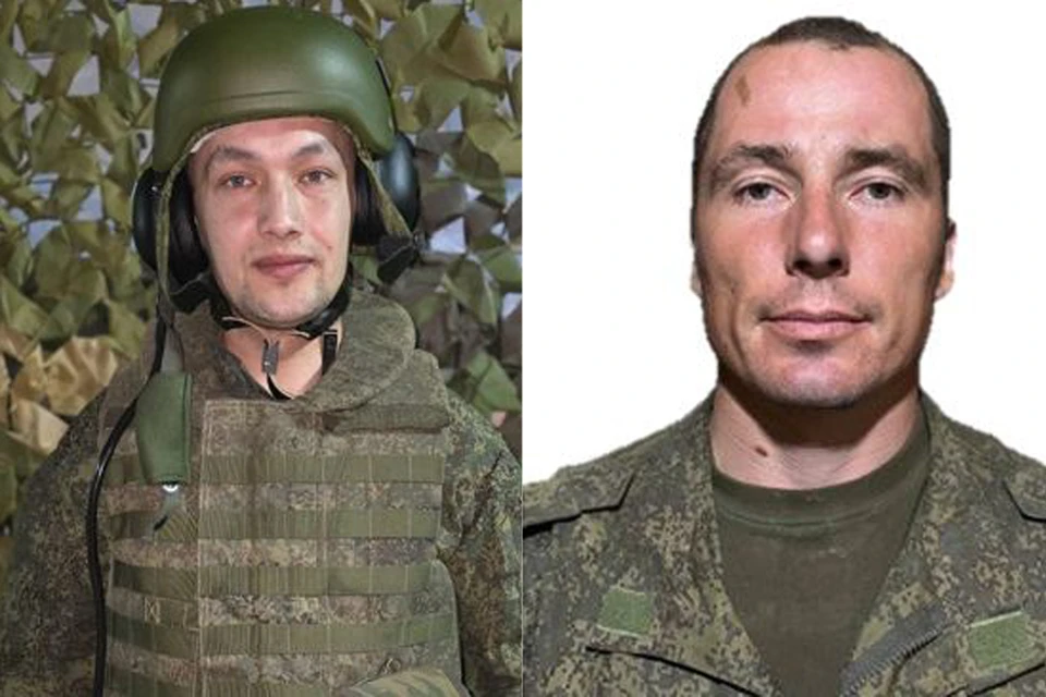 Гвардии лейтенант Андрей СИНЯ́ЧКИН и Гвардии сержант Андрей КОЗЫ́РЧИКОВ