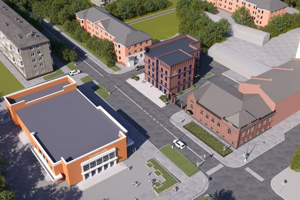 Участок под строительство гостиницы расположен на углу пр. Ленина и ул. Никитина